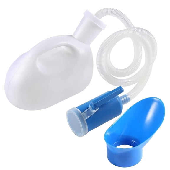 LKZQHMC Unisex Potty with Lid and Funnel,Portable Pee Bottle for Men and Women,2000ml Large Capacity Reusable Urinals,Emergency Urine Collection for Hospital Home Camping Car Travel,White