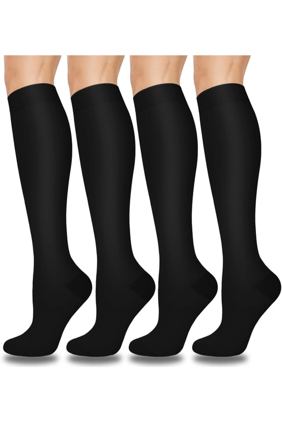LL Compression Socks for Women & Men 4 Pairs, Best Support for Nurses Running Travel