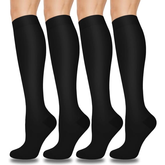 LL Compression Socks for Women & Men 4 Pairs, Best Support for Nurses Running Travel