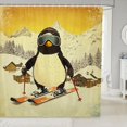 thumbnail image 1 of LL Cute Funny Penguin Shower Curtain Set,Winter Ski Themed Bathroom Curtain Teens,Ski Lodge Decor Snow Mountain Bathroom Set, 72"Wx72"L, 1 of 6