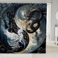 thumbnail image 1 of LL Dragon Bathroom Shower Curtain Sets Japanese Ukiyoe Shower Curtain Exotic Animal 72" W X 72" L Ancient Loong Phoenix Fabric Shower Curtain Bathroom, Yin Yang Bath Curtaine, 1 of 6