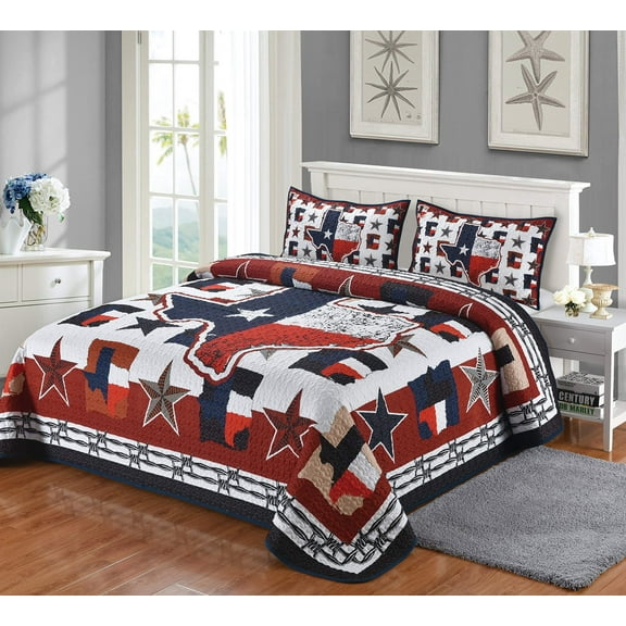 LL Home Texas Quilt Bedding Set, King Size (108"x90")