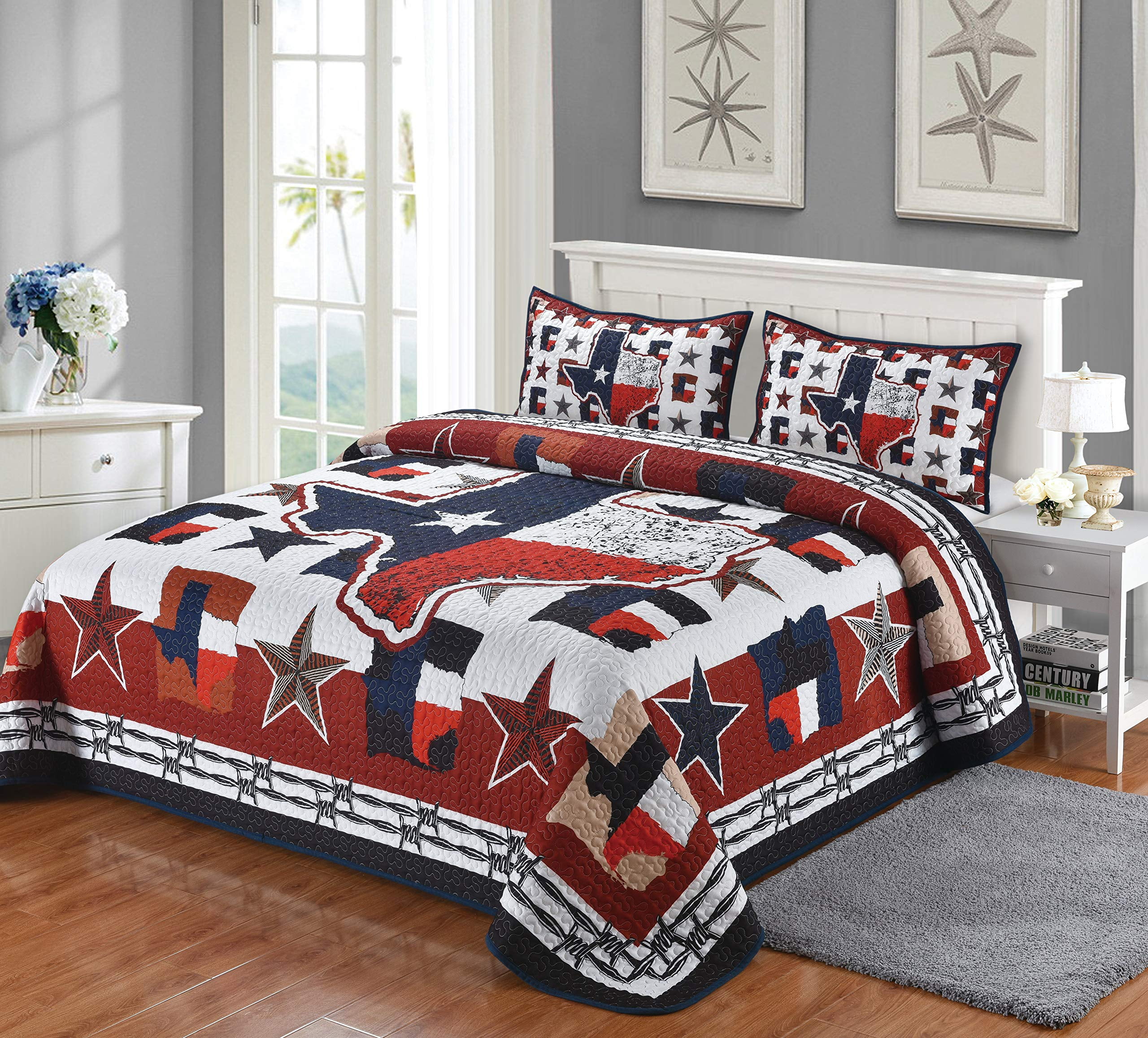 LL Home Texas Quilt Bedding Set, Queen Size (90"x90")
