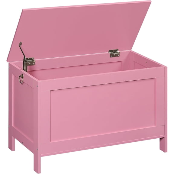 LL Toy Box, Retro Wooden Look Storage Chest with Safety Hinge, Entryway Storage Bench Supports 220 lb, 29.9 x 15.7 x 18.9 Inches Toy Chest Organizer, Easy Assembly (Pink) PK75CW01G1