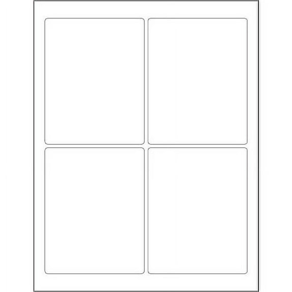 LL167 White 3 3/4 Inch x 4 3/4 Inch Rectangle Laser Permanent Acrylic Labels Made In USA CASE OF 400