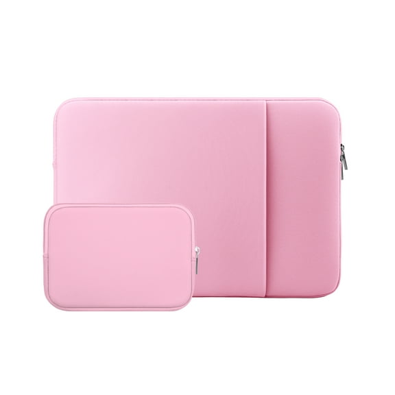 LLAYOO 11-11.6 Inch Laptop Sleeve Case Soft Carrying Computer Bag Cover with Front Pocket & Accessories Pouch,Compatible with 11.6 MacBook Air for 11" Notebook Tablet Ultrabook Chromebook(Pink)