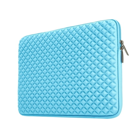 LLAYOO 11 Inch Laptop Sleeve Diamond Foam Shock Resistant Neoprene Case Fluffy Lining Cover Carrying Bag Compatible with 11.6 MacBook Air Surface for 11" Chromebook Computer Tablet Notebook(Blue)
