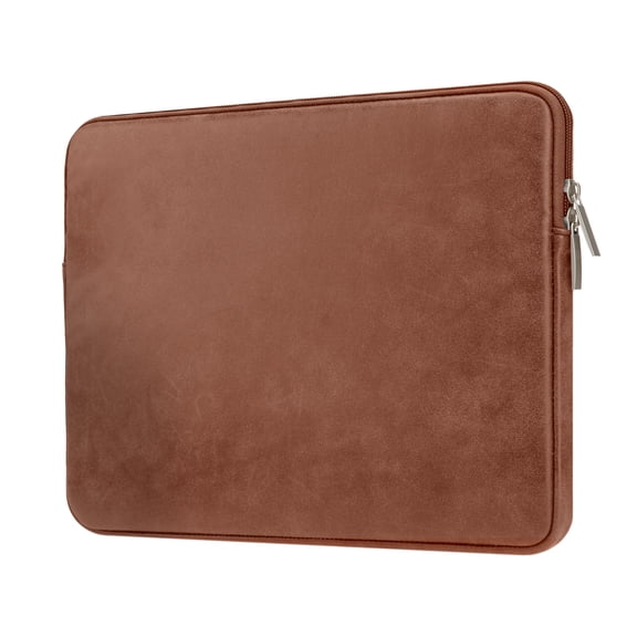 LLAYOO 11 Inch Laptop Sleeve PU Suede Leather Case Protective Padded Cover Water Resistant Bag Compatible with 11.6 MacBook Air Surface Pro for 11" Notebook Computer Tablet Chromebook (Brown)