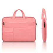 LLAYOO 13 Inch Laptop Sleeve Case Compatible MacBook 13.6 A2681 M2 M1 13.3 Air Pro A2338 A2337, 13.3" Notebook Computer Chromebook Briefcase with Hidden Handle Multiple Pocket Carrying Bag, Pink