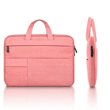 LLAYOO 13" Laptop Sleeve, Hidden Handle, Multiple Pockets, for MacBook/Chromebook, Pink