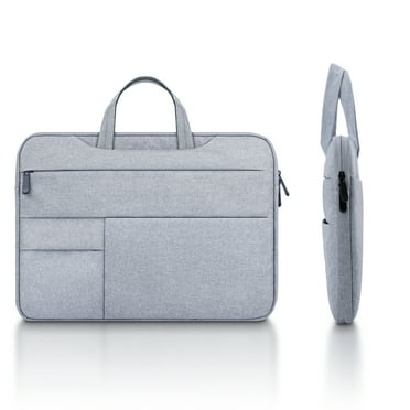 LLAYOO 14 Inch Laptop Sleeve Case Compatible with Notebook Computer Chromebook Briefcase with Hidden Handle Multiple Pocket Waterproof Carrying Bag, Gray