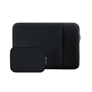 LLAYOO 14 Inch Laptop Sleeve Case Protective Soft Padded Zipper Cover Carrying Computer Bag with Front Pocket & Accessories Pouch,Compatible with 14" Notebook Chromebook Tablet Ultrabook(Black)