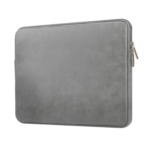 LLAYOO 14 Inch Laptop Sleeve Protective Case PU Suede Leather Zipper Padded Cover Water Resistant Carrying Bag Compatible with 14" Notebook Computer Chromebook (Grey)
