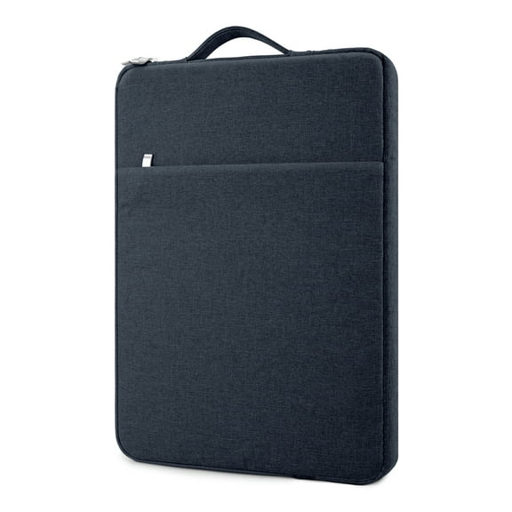 LLAYOO 15.6 Inch Laptop Sleeve Case Compatible with 15.6" Notebook Computer Chromebook,Handbag with Handle Strap Front Pocket Padded Briefcase Polyester Waterproof Cover Protective Bag, Navy Blue