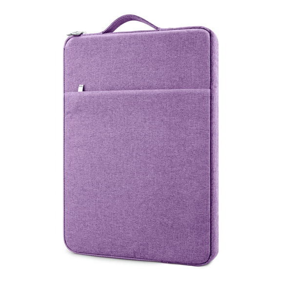 LLAYOO 15 Inch Laptop Sleeve Case Specially Compatible with 15.4 MacBook Pro, Surface Laptop 3/4 15", New XPS 15 Touch, Handbag with Handle Strap Front Pocket Padded Cover Carrying Bag, Purple