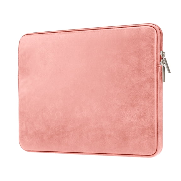 LLAYOO 15 Inch Laptop Sleeve PU Suede Leather Case Protective Cover Water Resistant Carrying Bag Compatible with New 15.4 MacBook Pro Touch Bar Specially for Model A1938 A1707 A1990 (Coral)