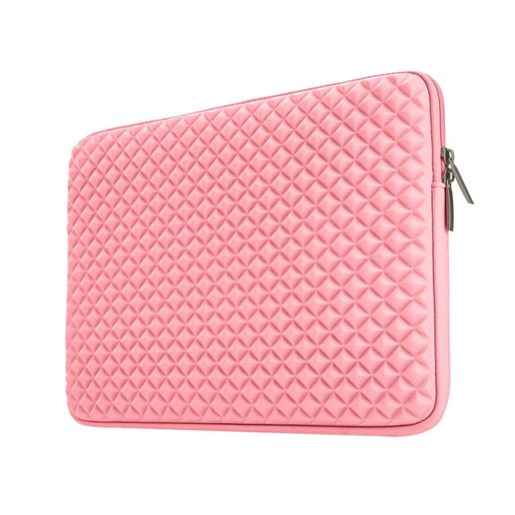 LLAYOO 16 Inch Laptop Sleeve Diamond Foam Shock Resistant Neoprene Padded Protective Case Fluffy Lining Zipper Cover Carrying Bag Compatible with 16" MacBook Pro Retina Touch Bar A2141(Pink)