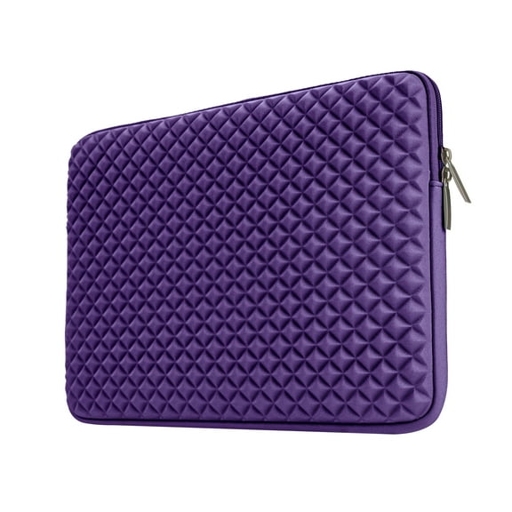 LLAYOO 16 Inch Laptop Sleeve Diamond Foam Shock Resistant Neoprene Padded Protective Case Fluffy Lining Zipper Cover Carrying Bag Compatible with 16" MacBook Pro Retina Touch Bar A2141(Purple)