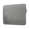 thumbnail image 1 of LLAYOO 16 Inch Laptop Sleeve PU Suede Leather Case Protective Padded Zipper Cover Water Resistant Carrying Bag Compatible with 2020 2021 New Model 16" MacBook Pro Specially for A2141 (Grey), 1 of 6