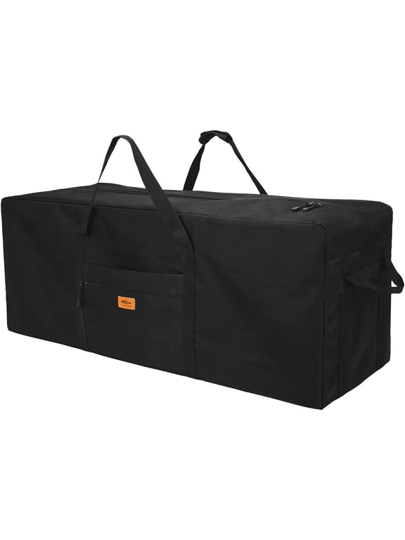 45 inch Foldable Oversized Zipper Duffel Bag, Travel Outdoor Camping Bag, Sports Equipment Storage Bag, Waterproof and Scratch Resistant, Black