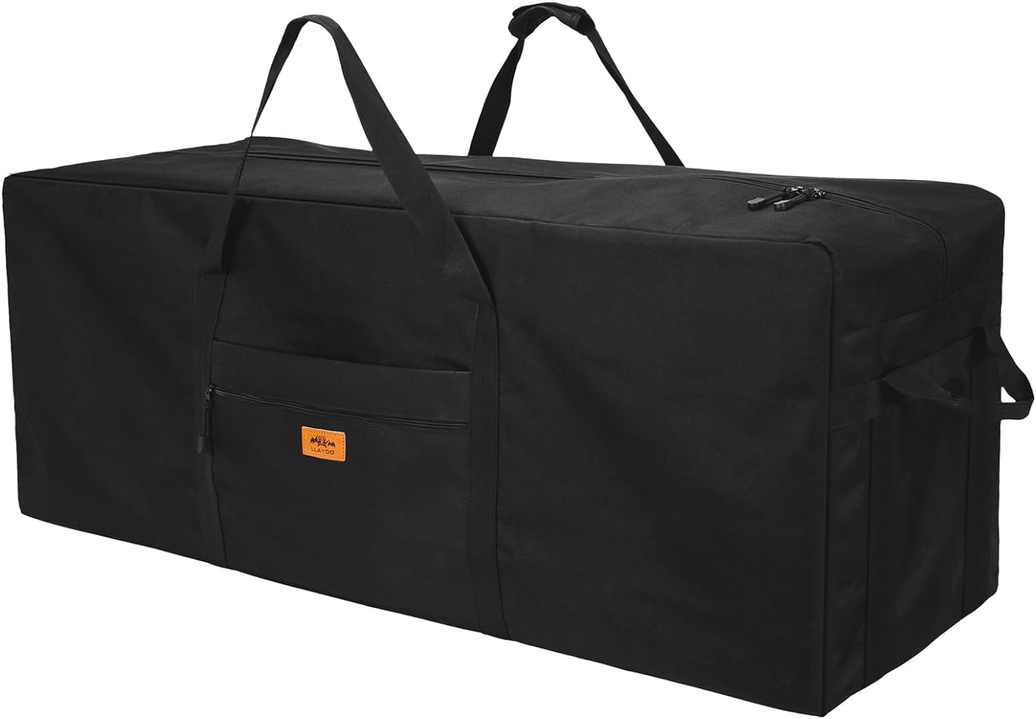 LLAYOO 45 inch Foldable Oversized Zipper Duffel Bag, Travel Outdoor Camping Bag, Sports Equipment Storage Bag, Waterproof and Scratch Resistant, Black