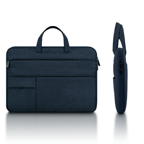 LLAYOO Laptop Sleeve Carrying Case Compatible with 15 Inch MacBook Pro, Surface Laptop 3/4 15", New XPS 15 Touch Briefcase with Hidden Handle Multiple Pockets Protective Padded Computer Bag, Navy Blue