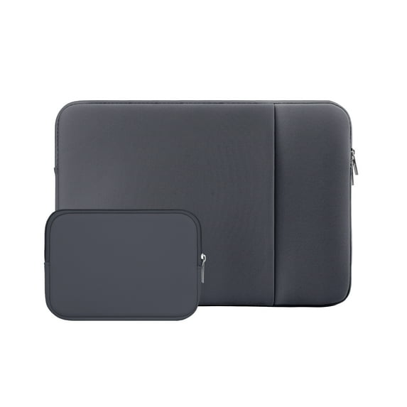 LLAYOO Laptop Sleeve Compatible with 13.3 Inch MacBook Air Pro 2020 2021 New M1 A2337 A2338 A1932 A1989 A2159 A2179 A2251 A2289 Case Front Pocket Cover Carrying Bag with Accessories Pouch(Gray)
