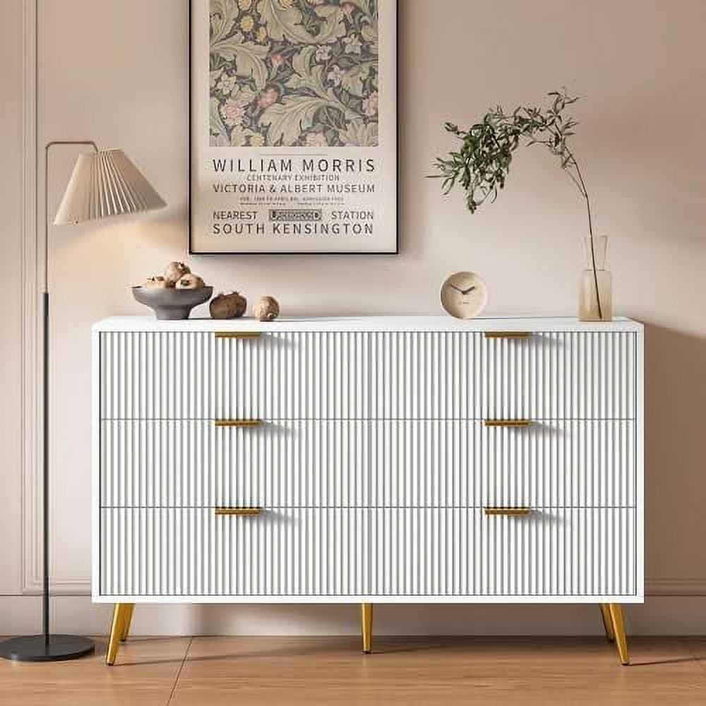 LLBIULife 6 Drawer Double Dresser for Bedroom Modern Dressers Chest of