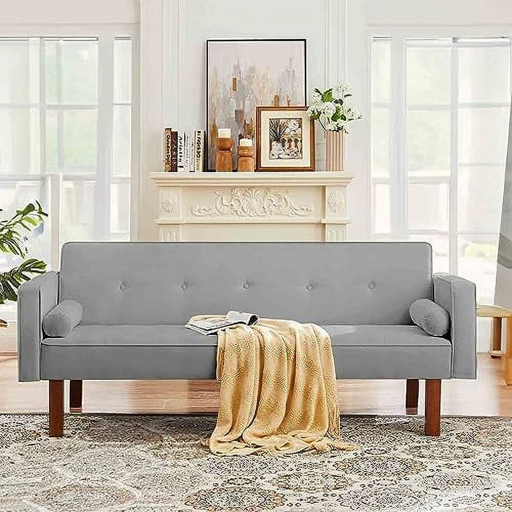 LLBIULife 75\u201D Modern Folding Futon Sofa Bed Convertible Sleeper Couch with Wood Legs