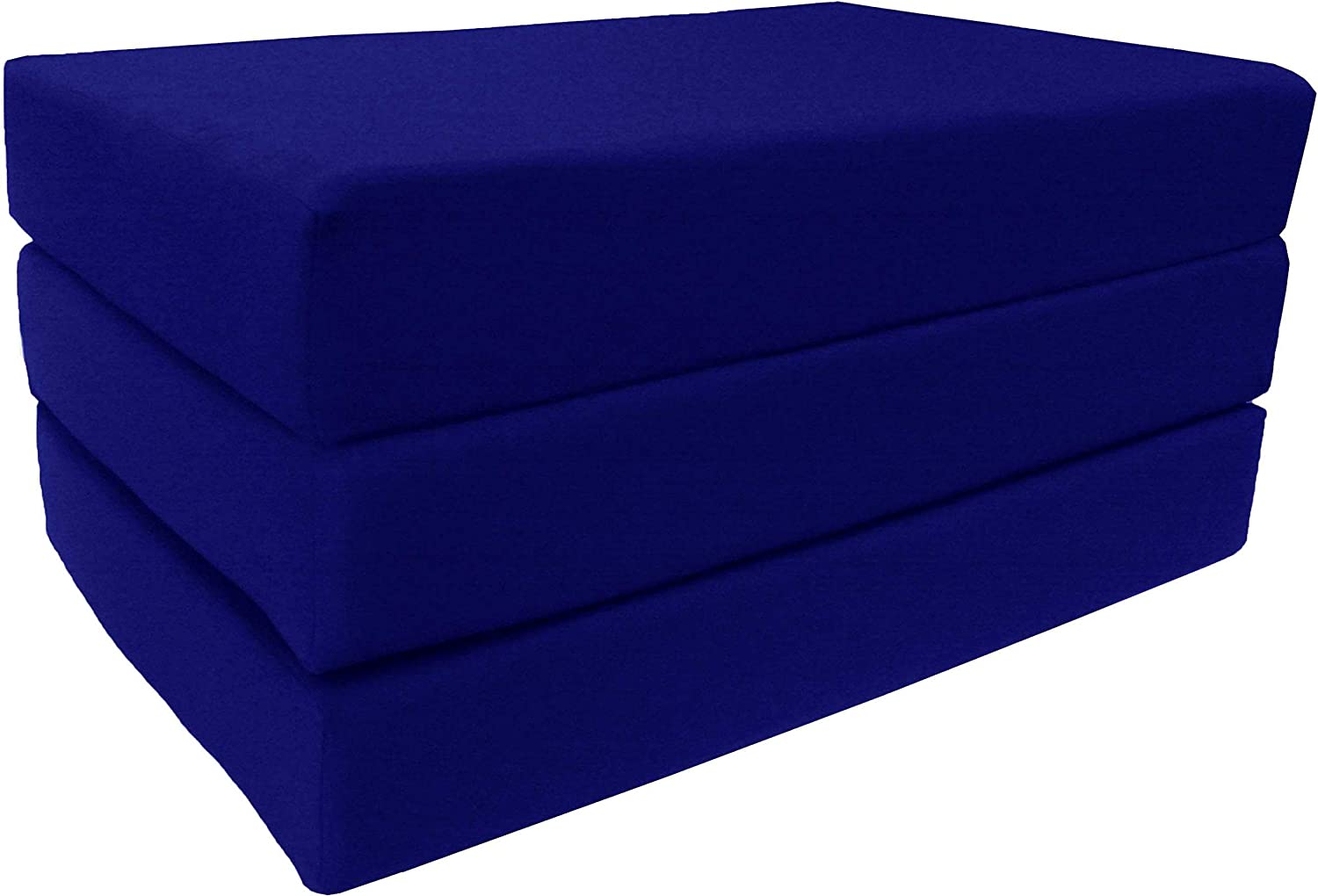 LLBIULife D&D Futon Shikibuton Trifold Foam Beds Folding Mattress Ottoman Twin Size Blue 75 x 39
