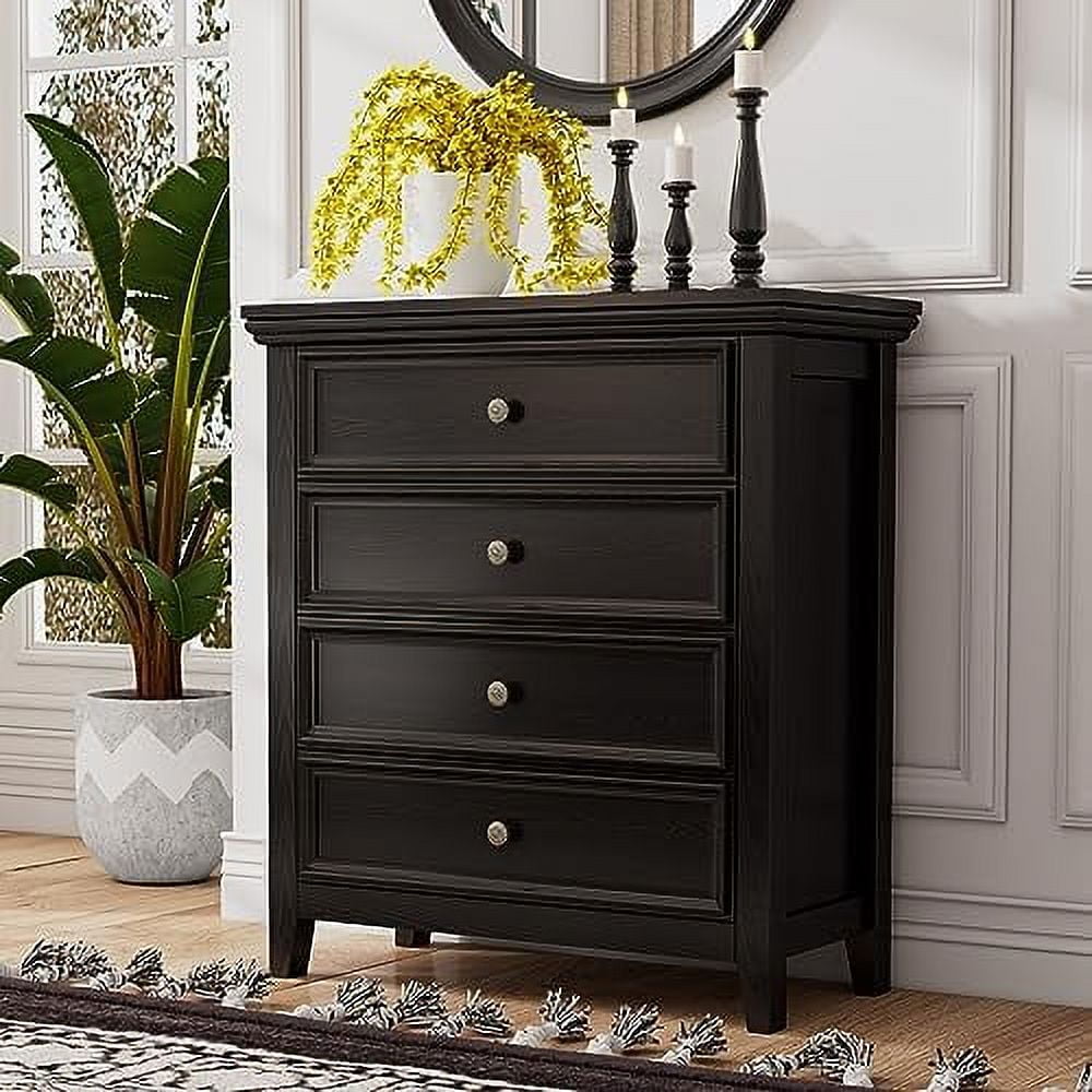 LLBIULife Dresser for Bedroom Black Chest of Drawers Modern 5 Drawer ...