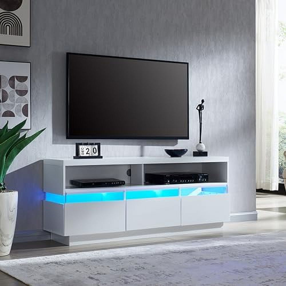LLBIULife LED TV Stand for 65 Inch TV Media Console Table w/Soundbar