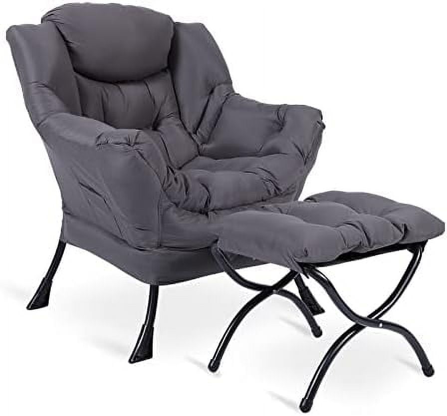 LLBIULife Modern Lazy Chair Faux Leather Soft Accent Contemporary