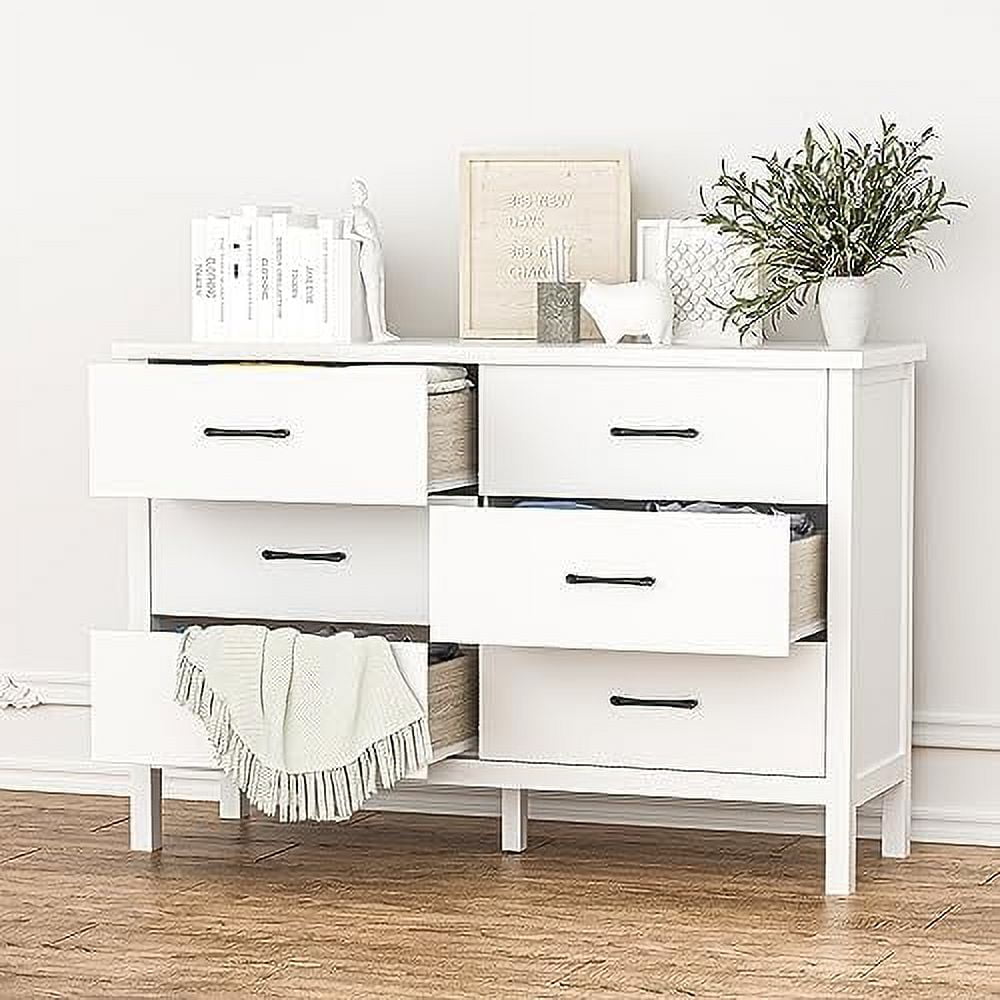 LLBIULife Modern White Dresser 7 Drawer Dresser for Bedroom Wood with