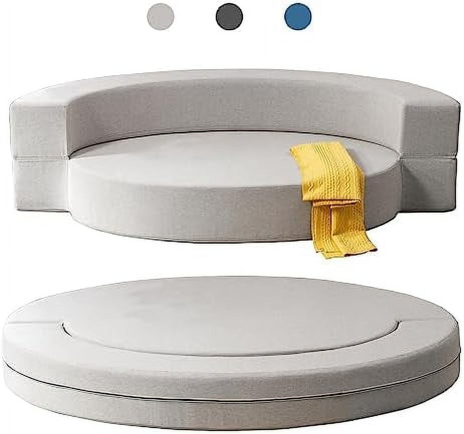 LLBIULife Queen Convertible Velvet Futon Sofa Bed with 3 Ottomans