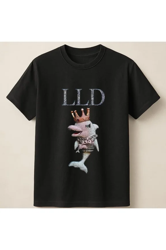 LLD Gangsta Dolphin Bling Style With Royal Pose And Chain Unisex T Shirt