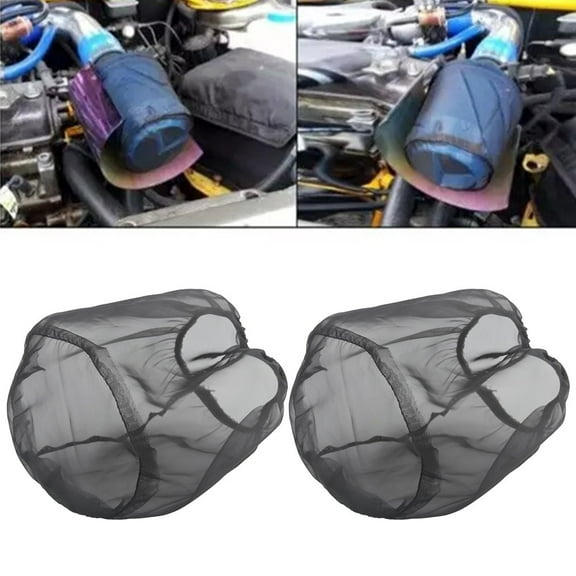 LLDI 2* Car Air Filter Protective Cover Air Intake Filter Sock Cover Black Oilproof Waterproof Car Air Cleaner Assemblies