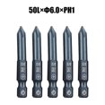 LLDI 5pcs 50mm Blue Cross Screwdriver Bits Set Electric