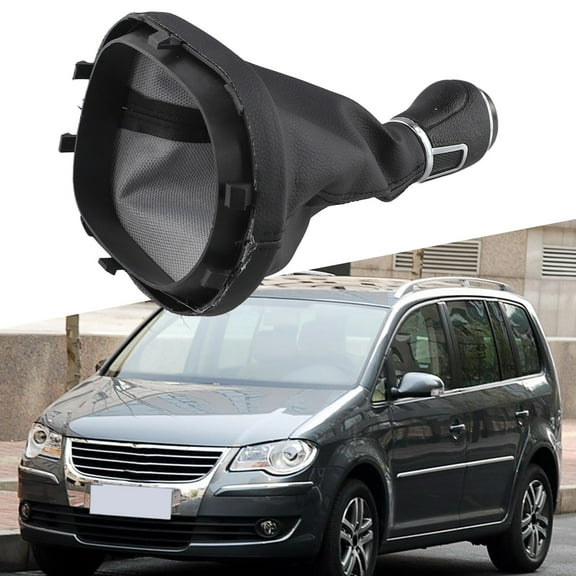 LLDI 6 Speed 1x Manual Black Shift Knob With Leather Gaiter Boot For Touran 2003-2010 5 speed