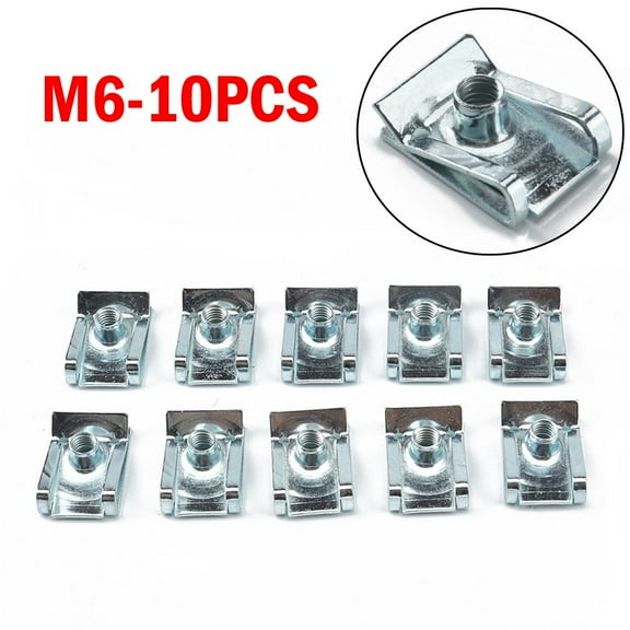 LLDI Durable Truck Clip Nuts M6 10PCS 65 Manganese Steel B-shaped Clip Reed