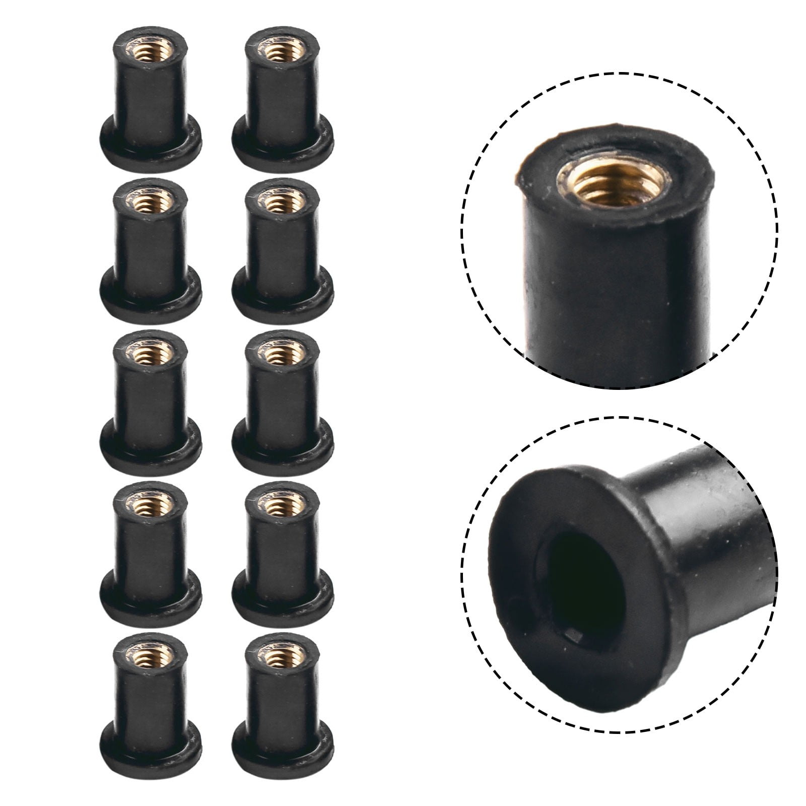 LLDI Fairing Screws Nuts For ATV Parts Replacement Rubber + Brass Universal For Fairing Casement Motorcycle New Useful