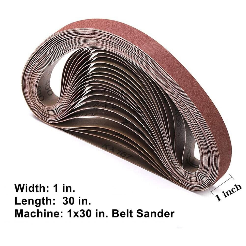 LLDI Sanding Belt 1 x 30 in 18-Pack 60 80 120 150 240 400 Grit Sander Belts Sandpaper