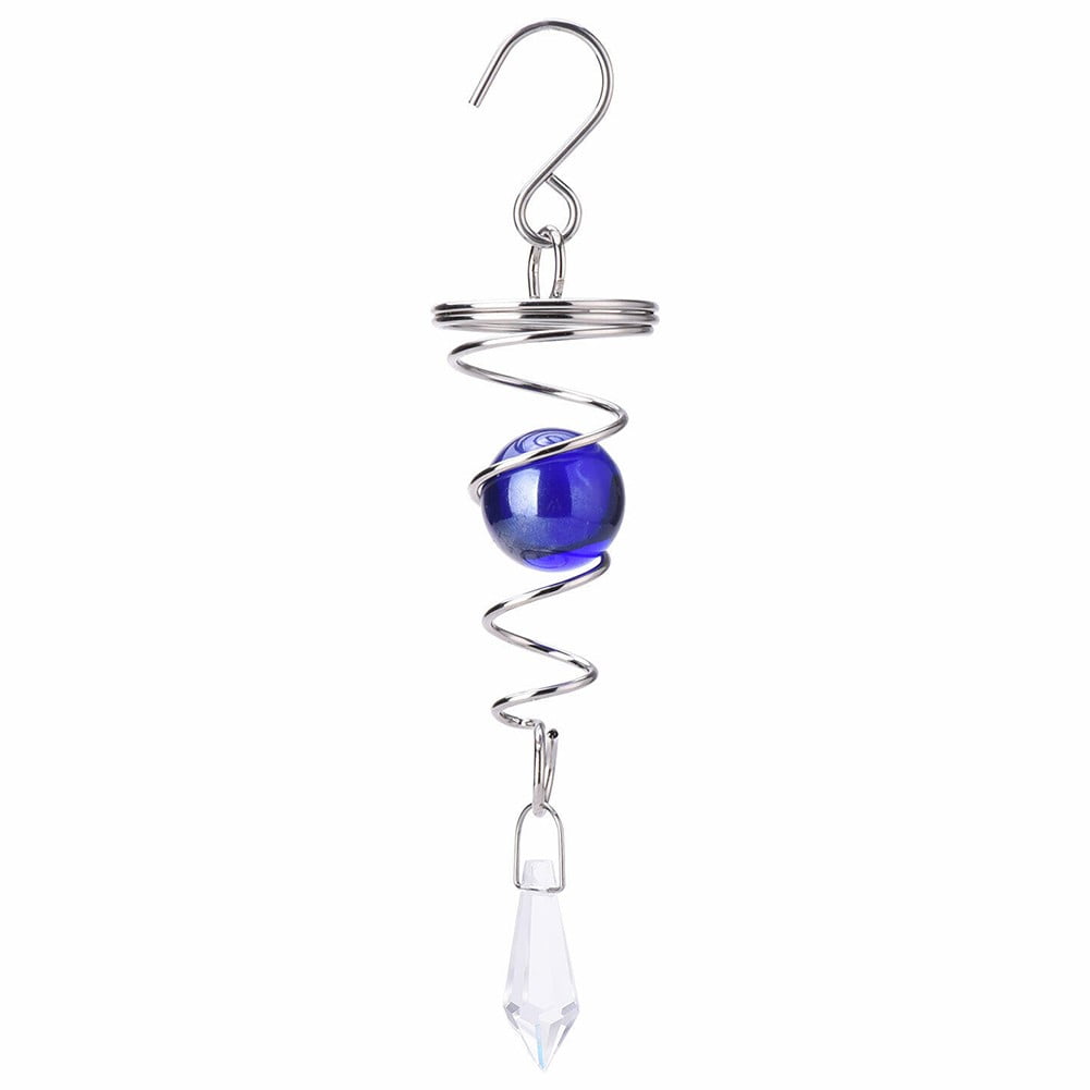 LLDI Spiral Wind Spinners with Crystal Ball Winds Chimes Garden Home