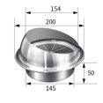 LLDI Stainless Steel Wall Ceiling Exhaust Duct Cover Vent Cap