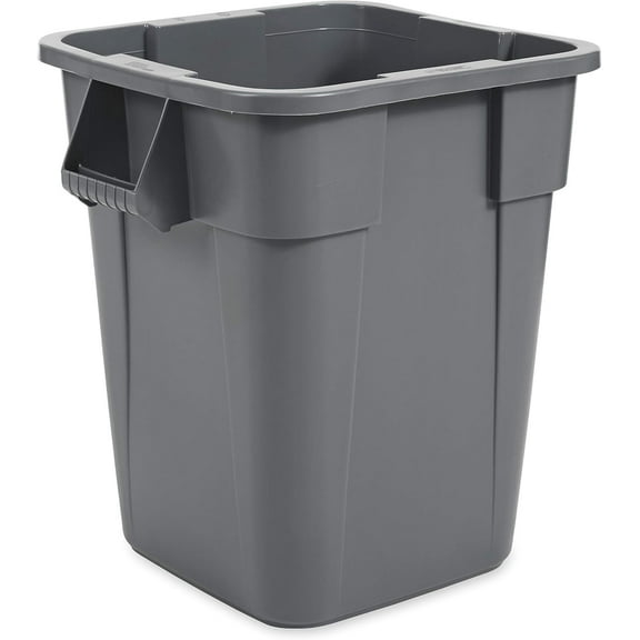 LLDPE Square Brute 40-Gallon Trash Can without Lid, Gray, for Restaurants/Garages/Offices/Mailrooms/Classrooms