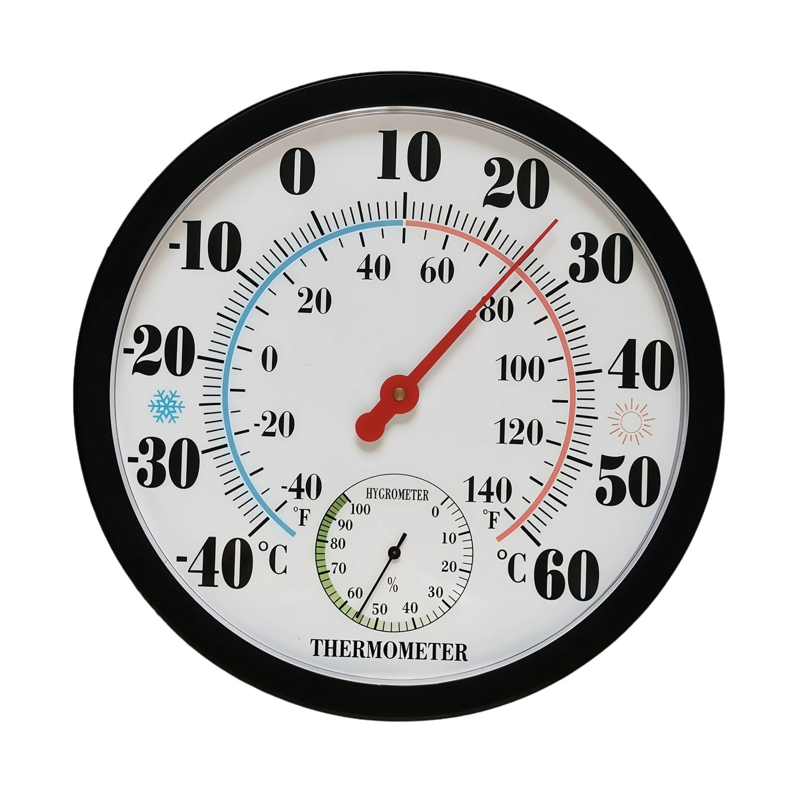 LLDYYDS 10 Inch Indoor Outdoor Thermometer Wall Large Numbers Thermometer No Battery 10" Hanging Digital Weather Hygrometers for Home Garden Outside Patio Decor