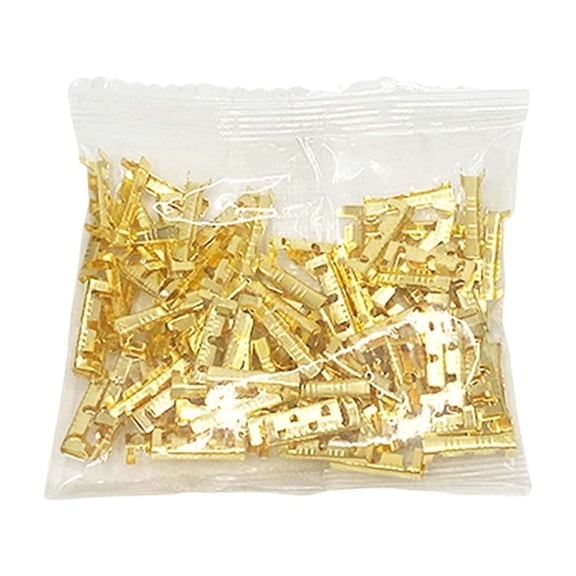 LLDYYDS 100Pcs U Shape Copper Ring Terminals,Open Barrel Crimp Terminals Brass Faucet Connector Terminal Electrical Wiring Metal Splice Crimp Connector