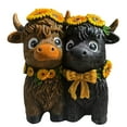 thumbnail image 1 of LLDYYDS 2 Pcs Highland Cow Figurines Spring Sunflower Highland Cow Scottish Resin Statue Calf Lovers Gifts, 1 of 9