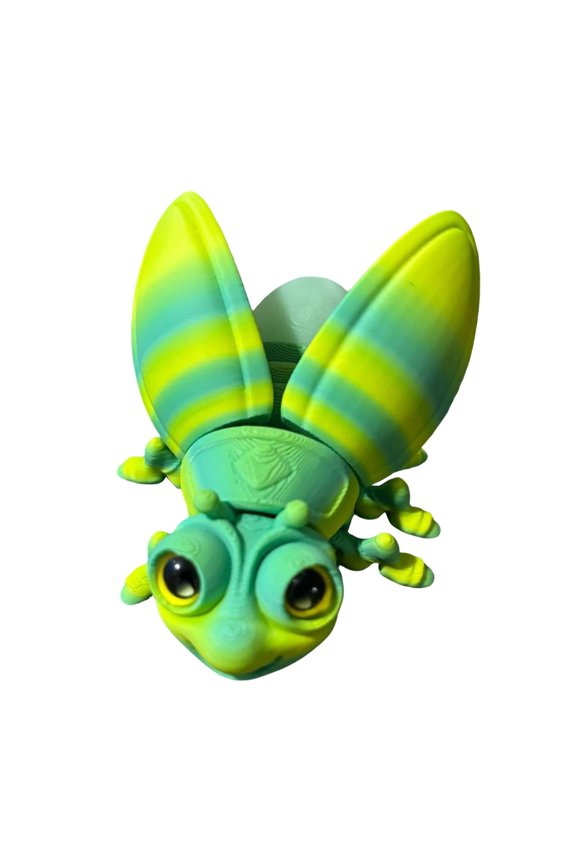 3D Printed Luminous-Rainbow Firefly Collectible Figurine with Magnet