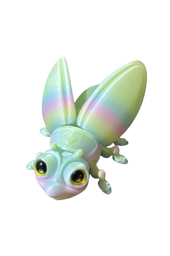 3D Printed Luminous-Rainbow Firefly Collectible Figurine with Magnet